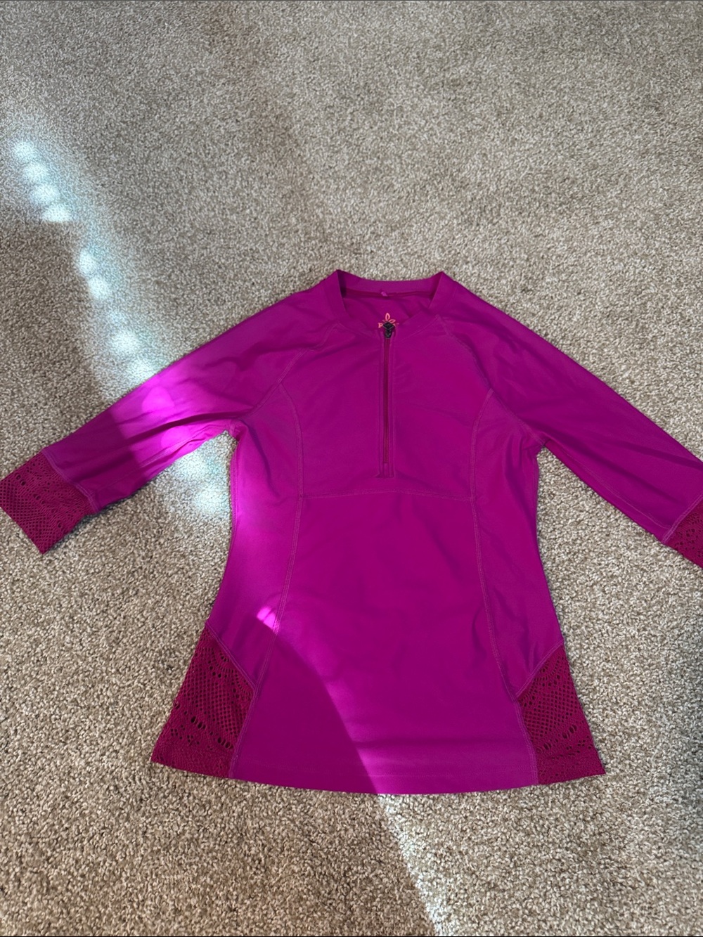 Prana Bright Magenta Girls' Active Swim Tunic with Zip
